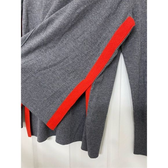 BodenโWool/Cotton Blend Gray Red Stripe Sweater, Size Medium - Picture 5 of 12